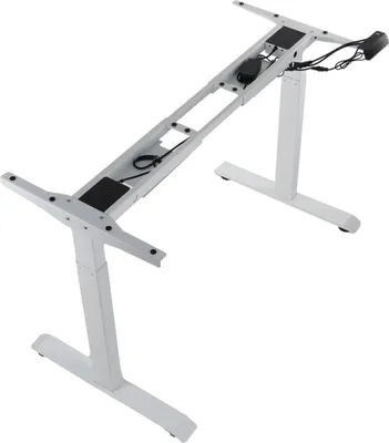 Image de Piètement de table ou de bureau électrique PRATO 04-2T, 2 moteurs, réglage électrique de la hauteur, longueur réglable, pied à 2 segments, blanc