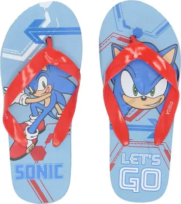 Produktbild von Sonic The Hedgehog Flip Flops Kinder Sandalen Zehentrenner – Blau / 33/34