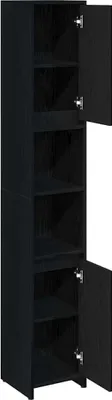 Produktbild von "2026 Aktion"Badkommode Modernes Design - Badezimmerschrank Badmöbel - Schwarz Eichen-Optik 30x30x183,5 cm DEMöbel 5537970