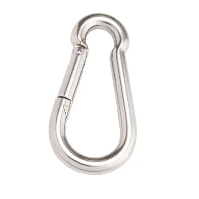 Produktbild von 5 Stück Feuerwehr-Karabinerhaken, verzinkter Stahl, 80 mm, DIN 5299