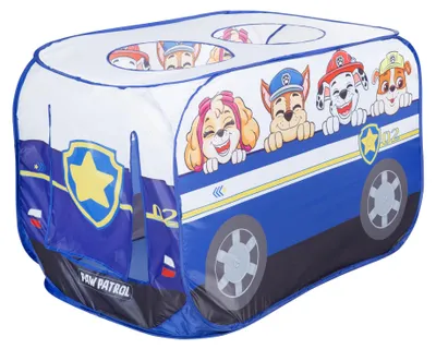 Produktbild von roba Pop-Up Spielzelt Paw Patrol - Kinderzelt in Autoform mit automatischer Klappfunktion - Indoor & Outdoor - Blau / Weiß