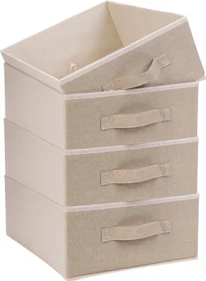Produktbild von Opvouwbare Stoffbeutel-Set, beige, 4er-Pack