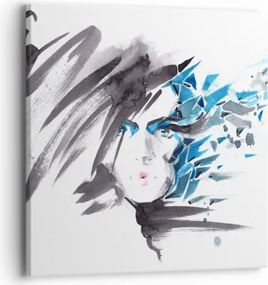 Produktbild von Bild auf Leinwand - Leinwandbild - Frau Gesicht Illustration Make-up - 40x40cm - Wand Bild - Wanddeko - Leinwanddruck - Bilder - Kunstdruck - Leinwand bilder - Wandkunst - AC40x40-3020