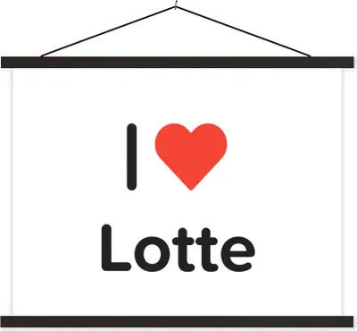 Produktbild von MuchoWow® Textilposter Ich liebe - Lotte - Mädchen 150x113 cm mit schwarzem Rahmen - Wohnzimmer