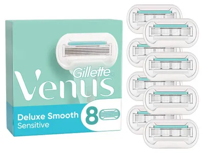 Produktbild von Gillette Deluxe Smooth Sensitive, Frauen, Gillette, Deluxe Smooth Sensitive, Grün, Weiß, 8 Stück(e)