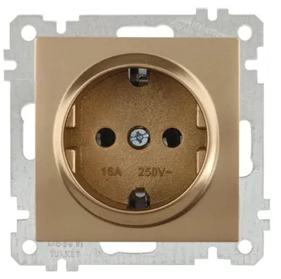 Produktbild von Schuko Steckdose Gold Optik – Unterputz IP20 für Innen – CANDELA