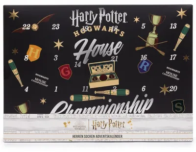 Produktbild von HARRY POTTER - HERREN Adventskalender 12 Paar Socken 42-46 ( 6 Paar Socken & 6 Paar Sneaker ) HOGWARTS HOUSE