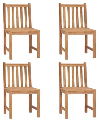 Productafbeelding van vidaXL Tuinstoelen, 4 stuks, met kussens, massief teakhout