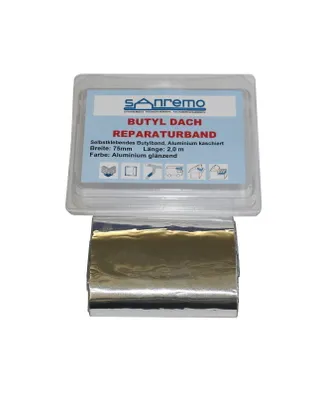 Obrázok produktu pre Sanremo DACH opravná páska na odkvapy samolepiaca butylové pásky hliník lesklý 75mm x 2m