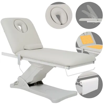 Produktbild von Habys Camilla ERGO 2 mit Heizung | elektrische Kosmetikliege Massageliege, Behandlungsliege | Höhenverstellbar Elektrisch | 182 x 68 cm | Grau
