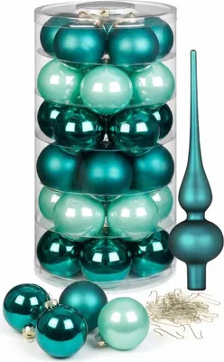 Produktbild von Weihnachtskugeln 30 Kugeln mit Spitze Green Emerald
