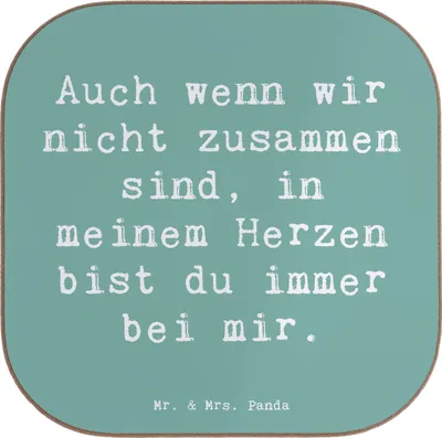 Produktbild von Mr. & Mrs. Panda weinglasuntersetzer Spruch Trennung von den Eltern - Meeresbrise - Geschenk, bedingungslose Liebe, Getränkeuntersetzer, Coaster, Zuversicht, Vertrauem