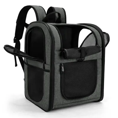 Haustierrucksack für Katzen und Hunde, Grau, 40,6 x 23,9 x 29,2 cm