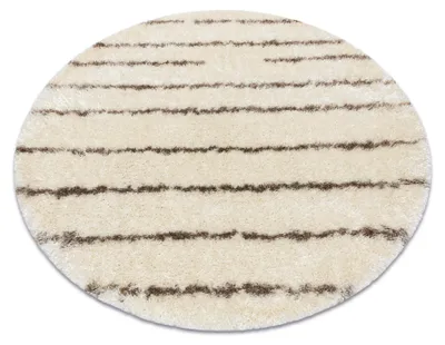 Produktbild von Teppich FLUFFY 2371 Kreis Shaggy Streifen - creme / beige beige rund 160 cm