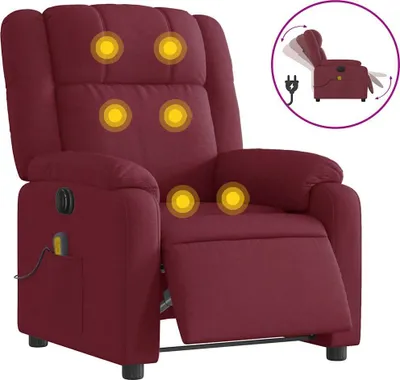 Obrázok produktu pre vidaXL masážne kreslo Elektrické víno Červená látka