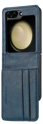 Imagen del producto de Funda Tipo Libro de Lujo para Samsung Galaxy Z Flip 6 - Azul oscuro
