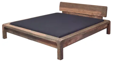 Immagine prodotto di MASSIVMOEBEL24 | BUENO #012 Letto matrimoniale in legno di sheesham - oliato / grigio 160x200