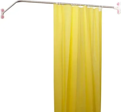 Produktbild von Famanu Duschvorhangstange gebogen - Wandmontage - 1 Stück - Metall - 100 cm x 116,45 cm