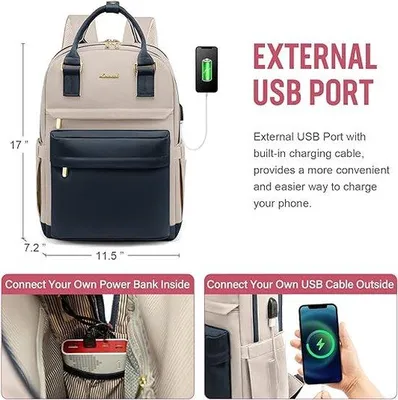 Image de Sacoche pour ordinateur portable pour femme, 15,6 pouces, sac de voyage en nylon synthétique