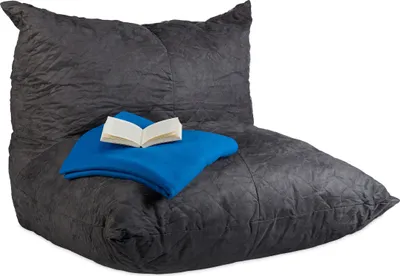 Image de relaxdays Pouf XXL gris avec dossier