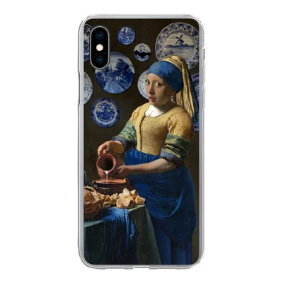Produktbild von MuchoWow® Handyhülle Schutzhülle Hülle für iPhone Xs Milchmädchen - Das Mädchen mit dem Perlenohrring - Vermeer Silikon Softcase Handy Hülle - Handytasche