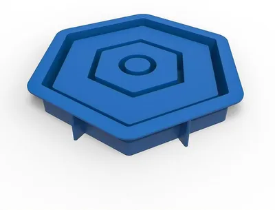 Produktbild von INF Sechseckige Silikon Kerzenablage 18cmx16cm Wachsfänger für Tischdeko Blau