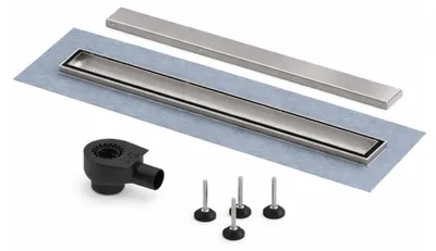 Produktbild von BADfabrik24 Duschrinnenset, Ablauf "Norm", Rost "2 in 1", 800 mm