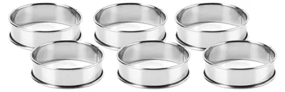 Produktbild von 6 Stück 10CM Tortenring Backringe Kuchenring Crumpets Ringe Rund Edelstahl Silber für Kochen und Backen | Backen, Kuchen, Crumpets
