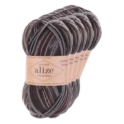 Produktbild von Strickgarn Alize Wooltime 5x100g 75% Wolle  100 Häkelgarn Farbwahl