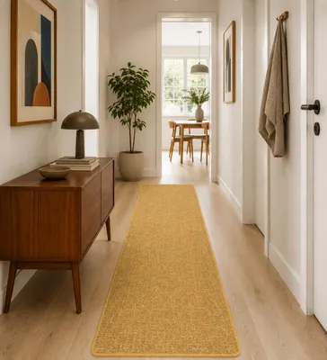 Produktbild von Schlingen Designer Teppich Läufer Niva Curry, Größe:100x200 cm