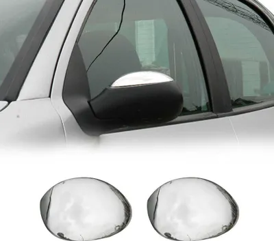 Image de Coques de Rétroviseurs pour Peugeot 206+ 206 2009-2013 en Acier Chromé Argent