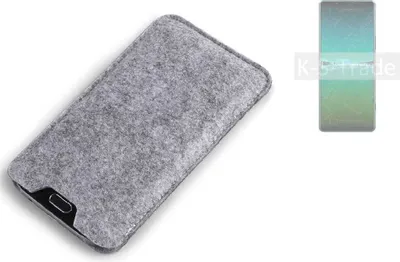 Produktbild von K-S-Trade Filz Handyhülle kompatibel mit Sony Xperia 5 IV Schutzhülle Filztasche Filz Tasche Case Sleeve Handy Hülle Filzhülle grau