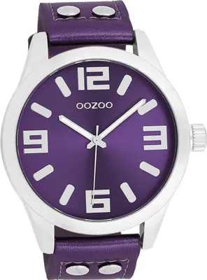 Produktbild von Oozoo Leder Damen Uhr Analog Quarzuhr Armband lila Timepieces D2UOC1080A