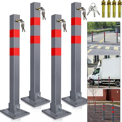 Produktbild von Jiubiaz Absperrpfosten Park Auto Feuerwehrpfosten Pfosten Poller umlegbar Klappbar 65cm 4X