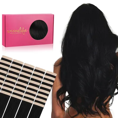 Image de Solidchoice - Extensions capillaires en cheveux naturels avec bande adhésive double face, 40 pièces