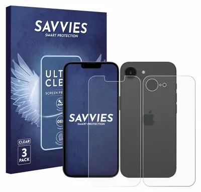 Produktbild von 6x Für Apple iPhone 17e (Display+Rückseite) Schutzfolie Savvies Displayschutz Display Schutz Folie Klar Transparent