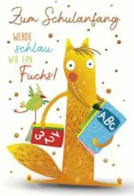 Produktbild von Schulanfang Glückwunschkarte mit Briefumschlag zur Einschulung, Zum Schulanfang werde schlau