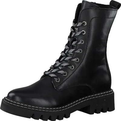 Produktbild von Tamaris Damen Stiefeletten Leder Schnürung 1-25268-25, Größe:40 EU, Farbe:Schwarz