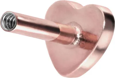 Produktbild von Ohrpiercing, Nasenpiercing Titan Labret mit Innengewinde ohne Kugel HERZ RoséGold Stablänge: 6mm | Stabstärke: 1,2mm