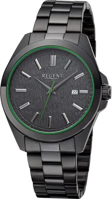 Produktbild von Regent Herren Uhr Metallarmband Metall Armbanduhr Analog schwarz URBA817