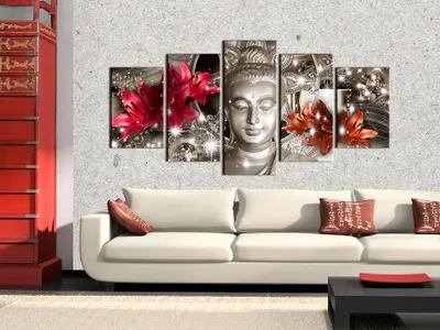Zdjęcie produktu dla Obraz akustyczny Kwiaty Buddy 200x100 cm Obrazy Pianka akustyczna Wysokowydajny pochłaniacz dźwięku Izolacja akustyczna Płótno 5 szt Fototapeta Akustyka pomieszczenia Izolacja akustyczna h-C-0029-b-n