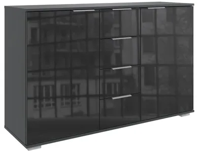Immagine prodotto di Cassettiera Easy Plus 130 cm colore selezionabile, grafite / vetro nero