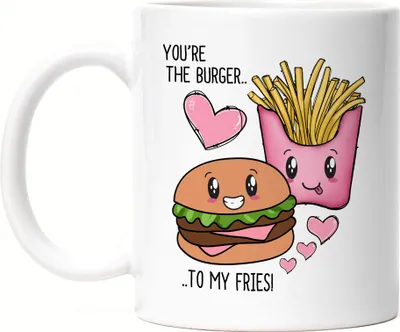 Produktbild von You Are The Fries To My Burger Tasse Weiß Valentinstag Freundin Freund Süß Geschenkidee Paar Liebe Couple Jahrestag