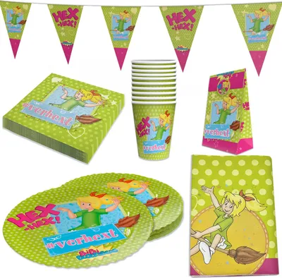 Produktbild von Bibi Blocksberg 52-tlg. Set - Becher Teller Servietten Wimpel Tischdecke Tüten