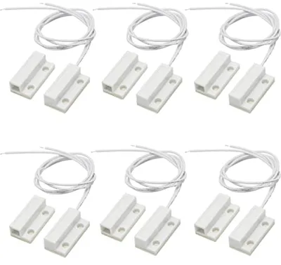 Verdrahteter Magnetischer Tür- und Fenstersensor (6 Stück) - Sicherheitsalarm für Türen, Fenster und Schubladen