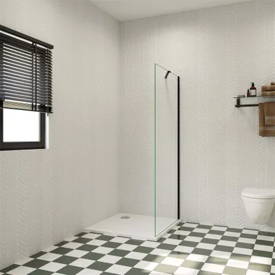 Produktbild von 30x200cm Nano Glas Walk in Dusche Duschabtrennung mit Stabilisierungsstange