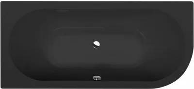 Produktbild von VIVA L Asymmetrische Badewanne 175x80x47cm, links, schwarz matt