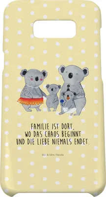 Produktbild von Mr. & Mrs. Panda Samsung Galaxy S8 plus Handyhülle  Koala Familie - Gelb Pastell - Geschenk, Hülle, Handy, Cover, Koalas, Kinder, Case, Family, Mama, Muttertag