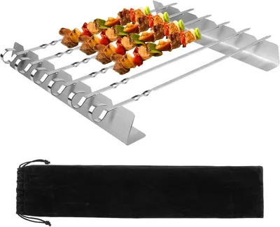 Zdjęcie produktu dla Zestaw szpikulców do grillowania 30 cm, 6 sztuk, stal nierdzewna, do grillowania
