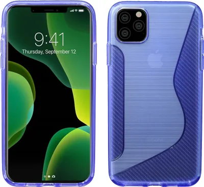 Produktbild von cofi1453® S-Line Hülle Bumper kompatibel mit iPhone 11 Pro Silikonhülle Stoßfest Handyhülle TPU Case Cover in Lila